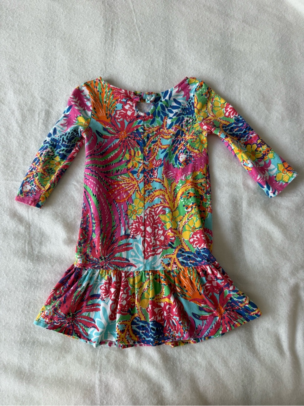 Kids Multicolor Floral Ruffle Dress - Picture 2 of 3